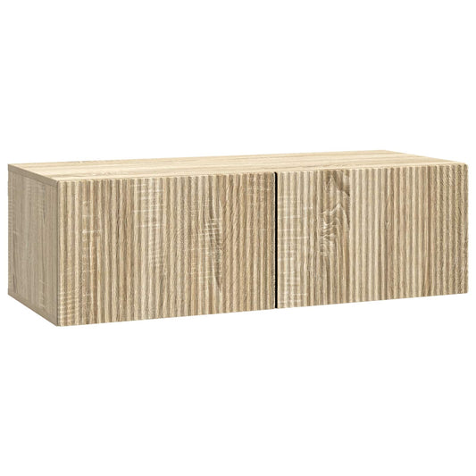 Fali TV szekrény Sonoma Tölgy 98 x 41 x 30 cm Szerelt Fa