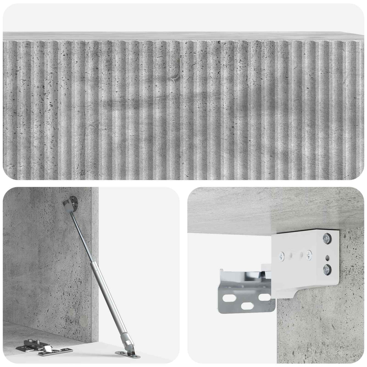 Fali TV szekrény Betonszürke 98 x 41 x 30 cm Szerelt Fa