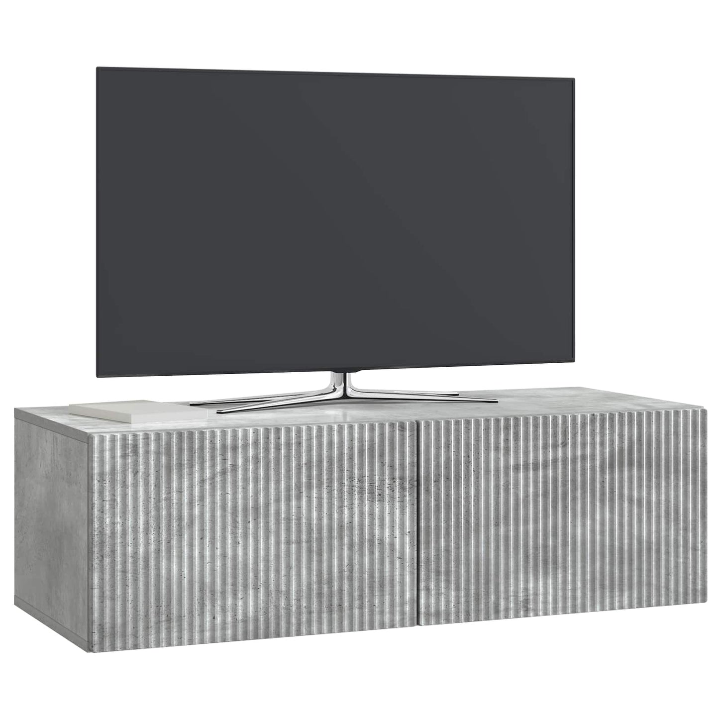 Fali TV szekrény Betonszürke 98 x 41 x 30 cm Szerelt Fa