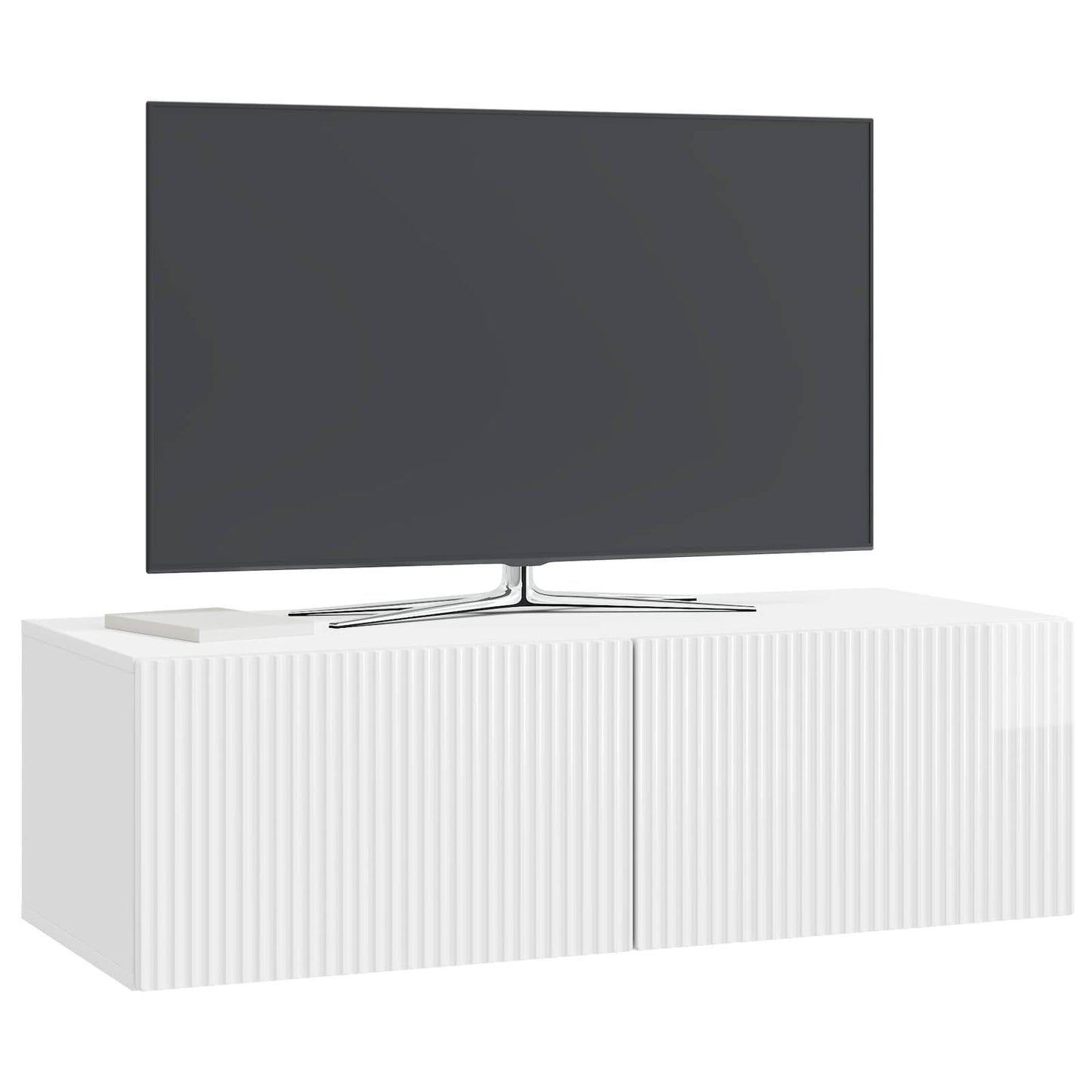 Fali TV szekrény Magasfényű Fehér 98 x 41 x 30 cm Szerelt Fa