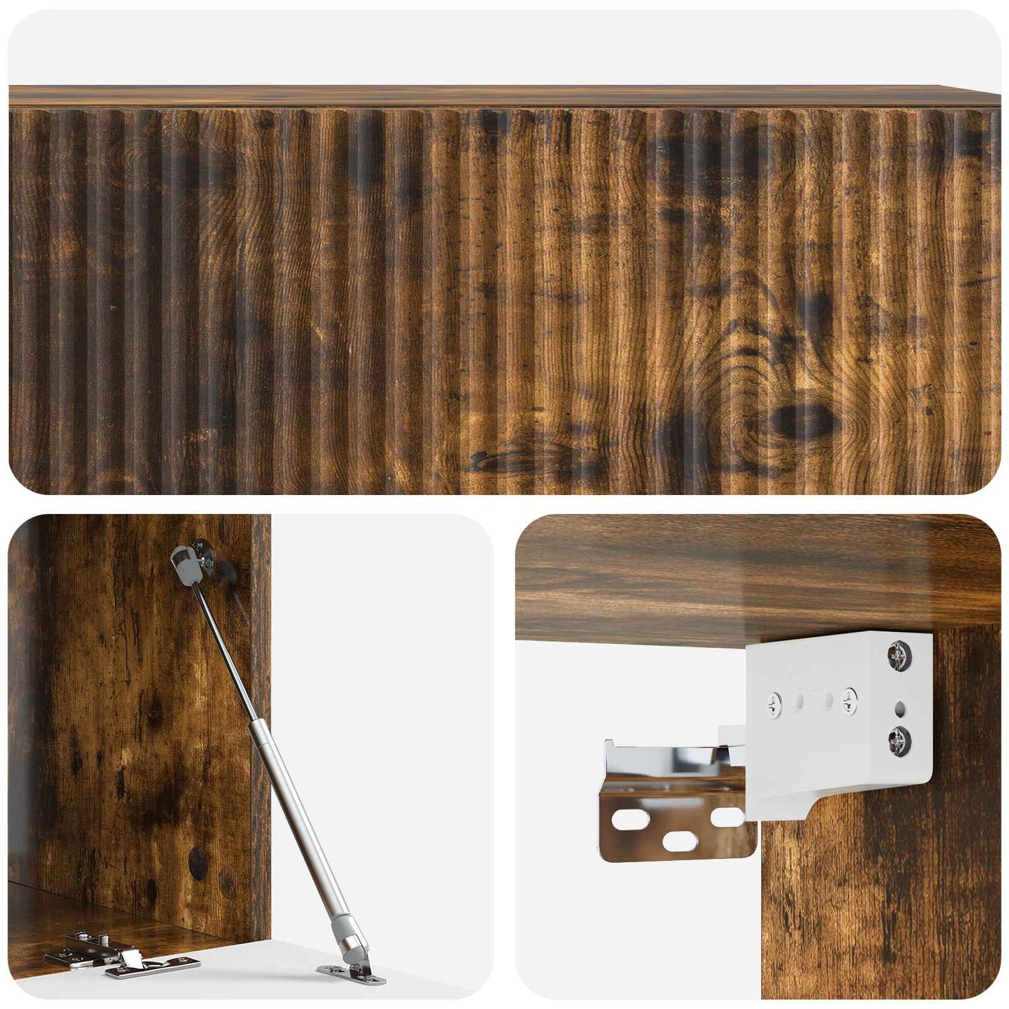 Fali TV szekrény Füstös Tölgy 98 x 41 x 30 cm Szerelt Fa