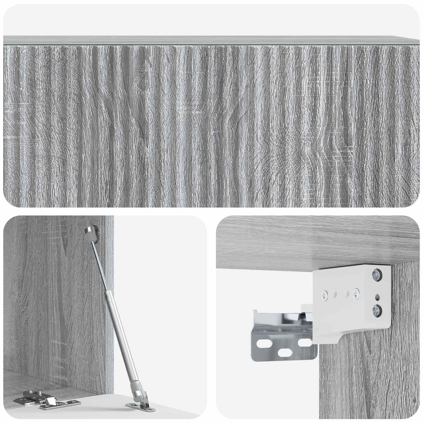 Fali TV szekrény Szürke Sonoma 98 x 41 x 30 cm Szerelt Fa