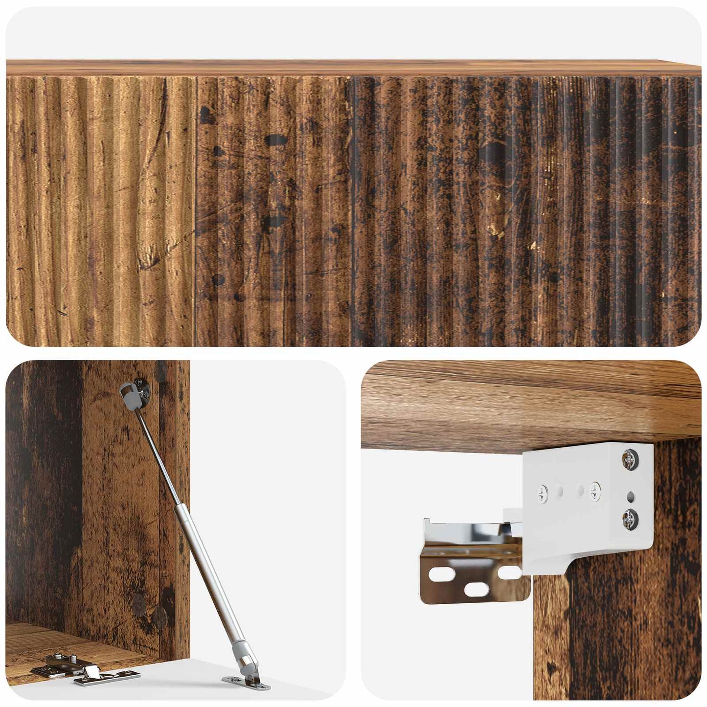 Fali TV szekrény Antik Fa 98 x 41 x 30 cm Szerelt Fa