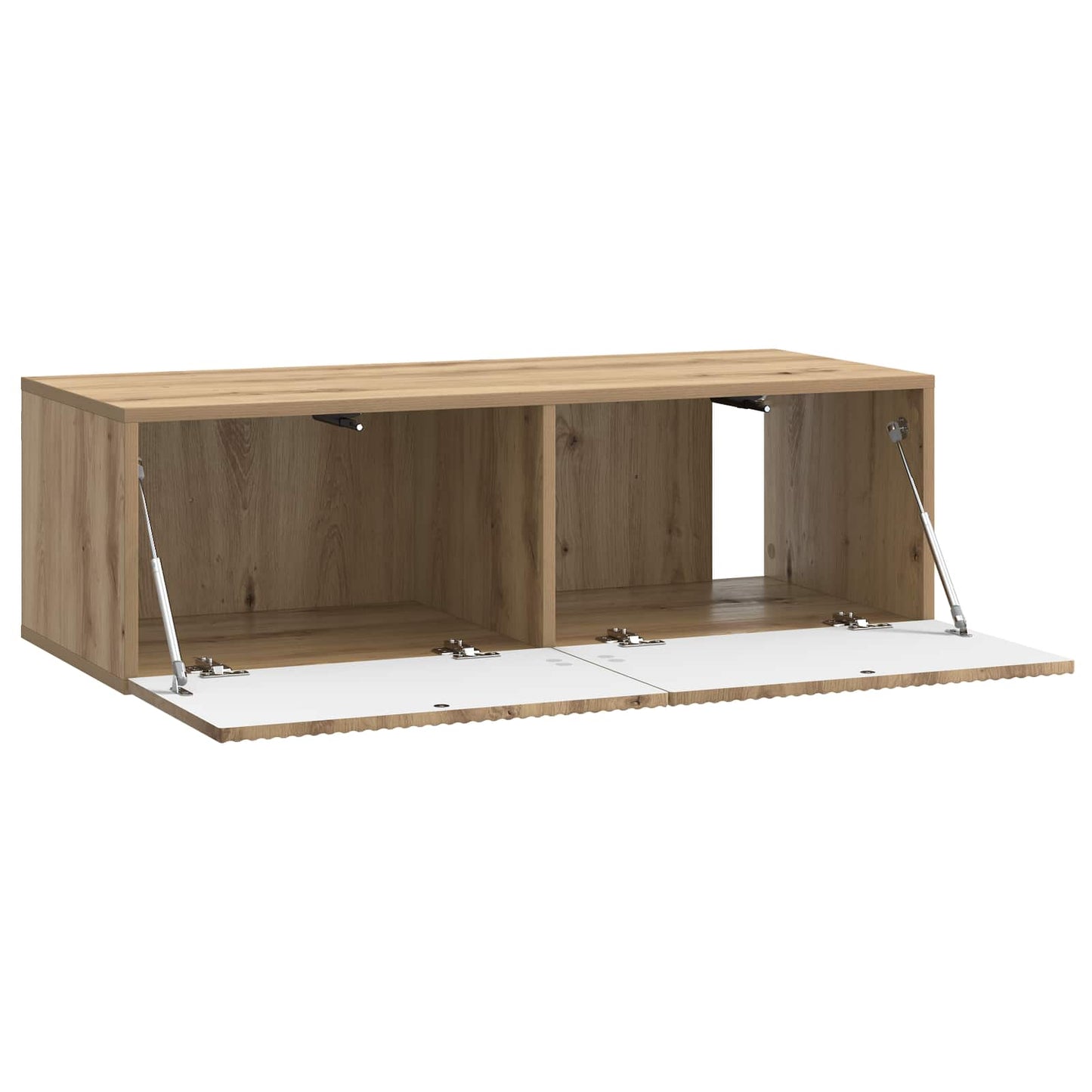 Fali TV szekrény 98 x 41 x 30 cm Kézműves Tölgy Szerelt Fa