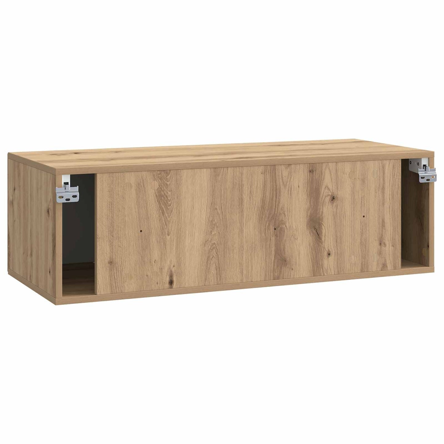 Fali TV szekrény 98 x 41 x 30 cm Kézműves Tölgy Szerelt Fa