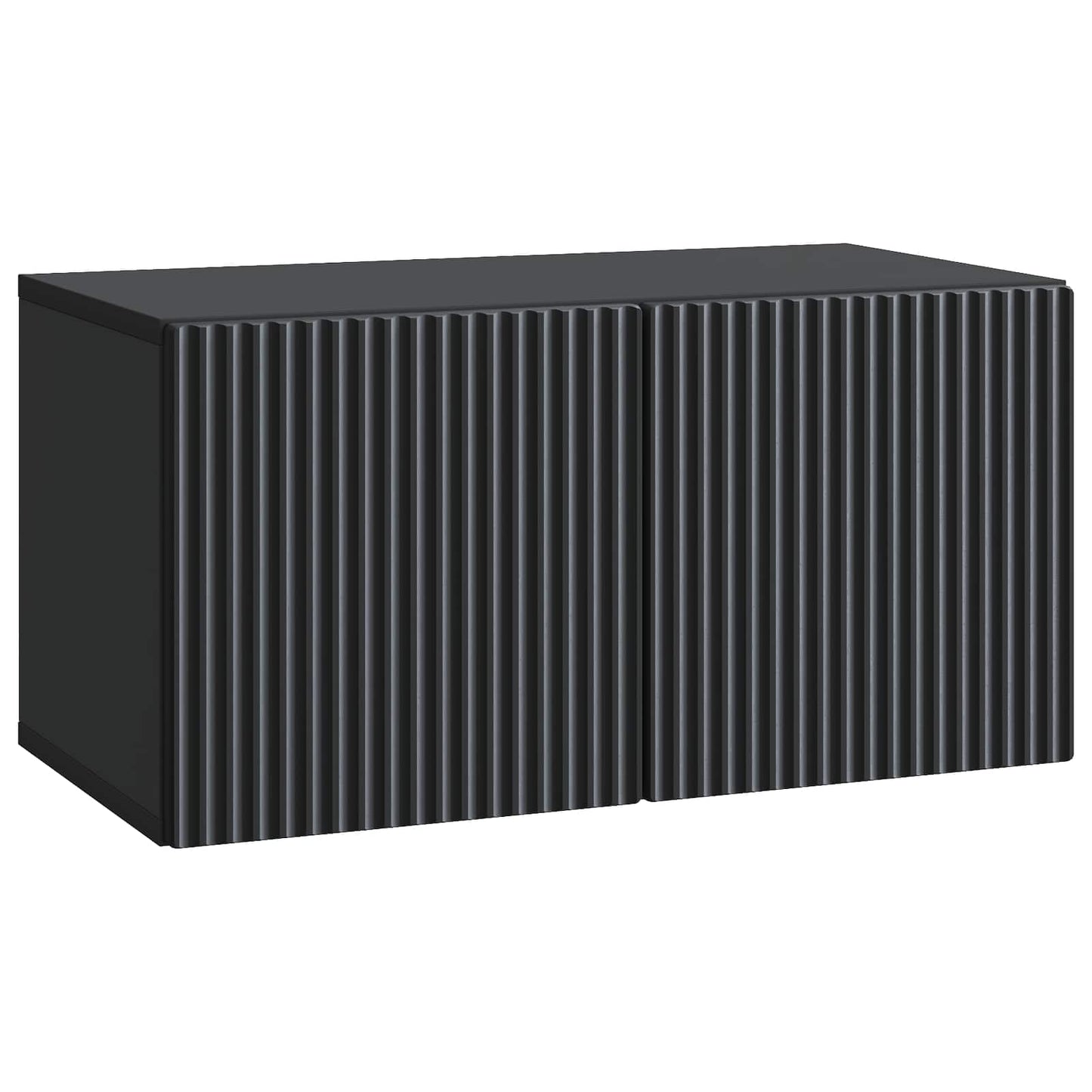 Fali TV szekrény Fekete 59,5 x 31 x 30 cm Szerelt Fa
