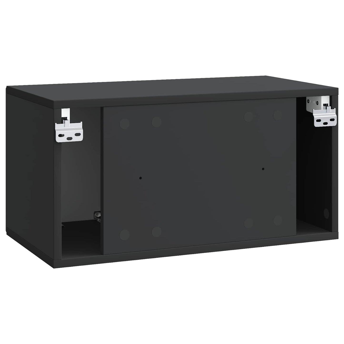 Fali TV szekrény Fekete 59,5 x 31 x 30 cm Szerelt Fa