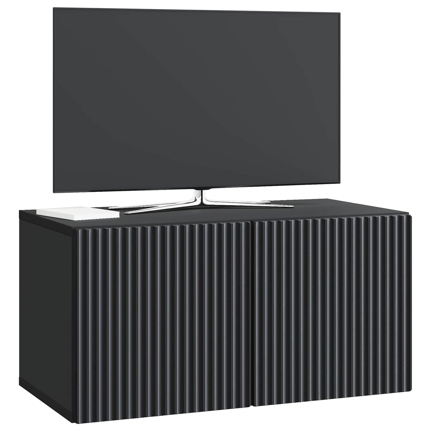 Fali TV szekrény Fekete 59,5 x 31 x 30 cm Szerelt Fa