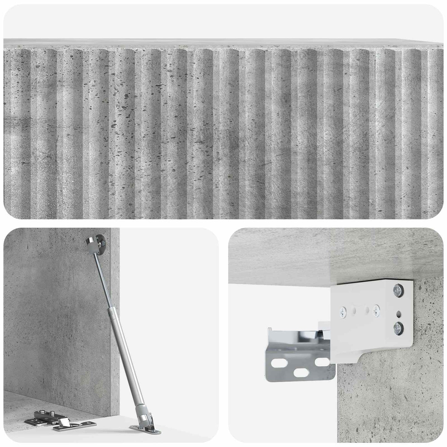 Fali TV szekrény Betonszürke 59,5 x 31 x 30 cm Szerelt Fa