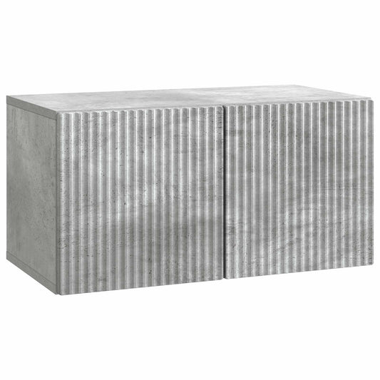 Fali TV szekrény Betonszürke 59,5 x 31 x 30 cm Szerelt Fa