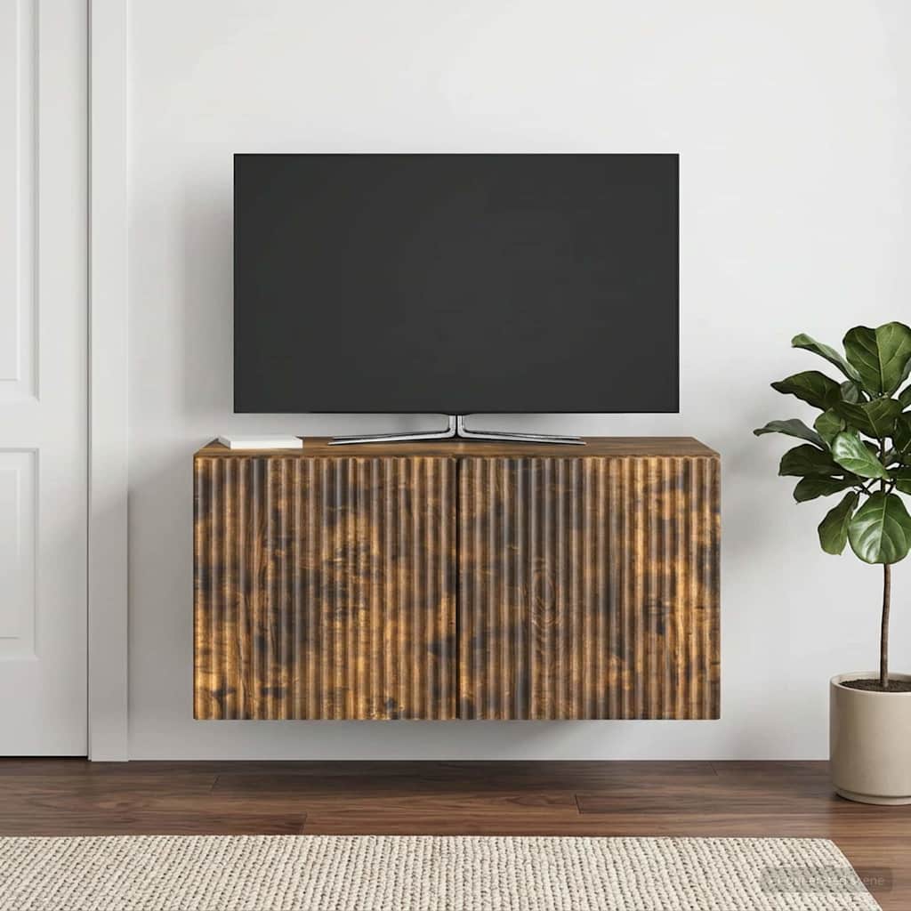 Fali TV szekrény Füstös Tölgy 59,5 x 31 x 30 cm Szerelt Fa