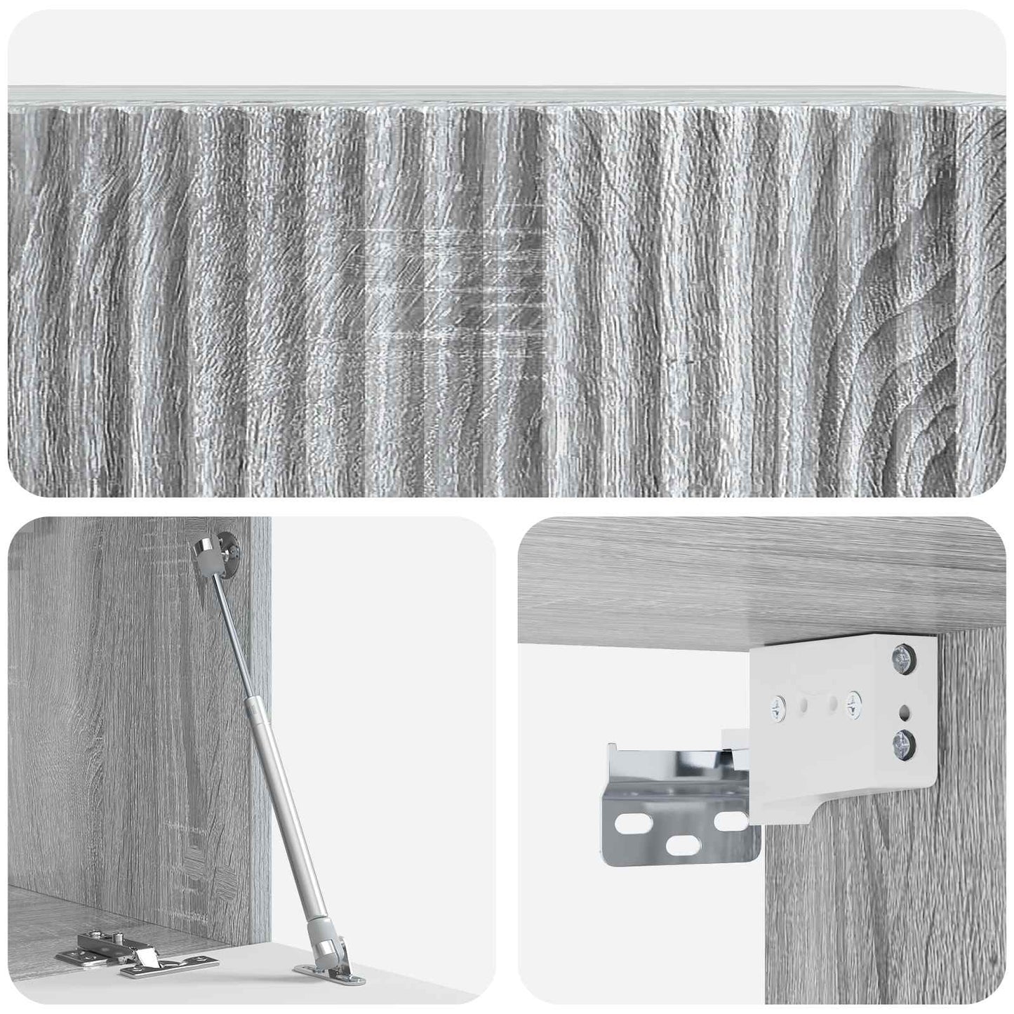 Fali TV szekrény Szürke Sonoma 59,5 x 31 x 30 cm Szerelt Fa