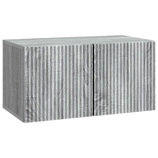 Fali TV szekrény Szürke Sonoma 59,5 x 31 x 30 cm Szerelt Fa