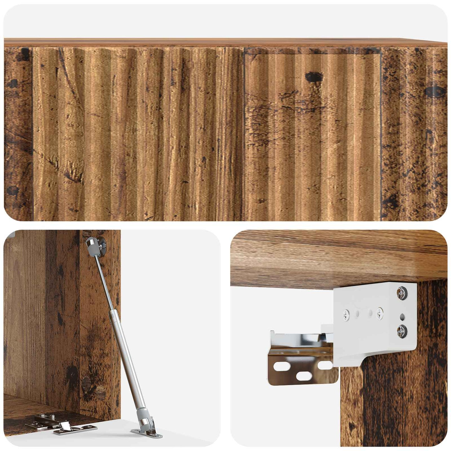 Fali TV szekrény Antik Fa 59,5 x 31 x 30 cm Szerelt Fa