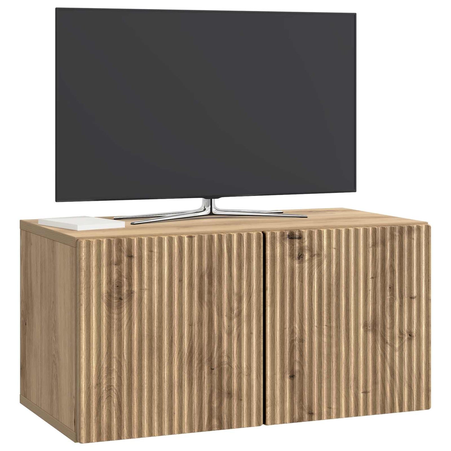 Fali TV szekrény 59,5 x 31 x 30 cm Kézműves Tölgy Szerelt Fa