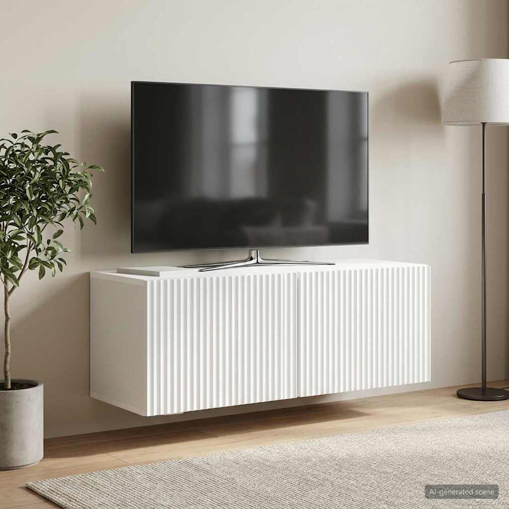 Fali TV szekrény Fehér 78,5 x 31 x 30 cm Szerelt Fa