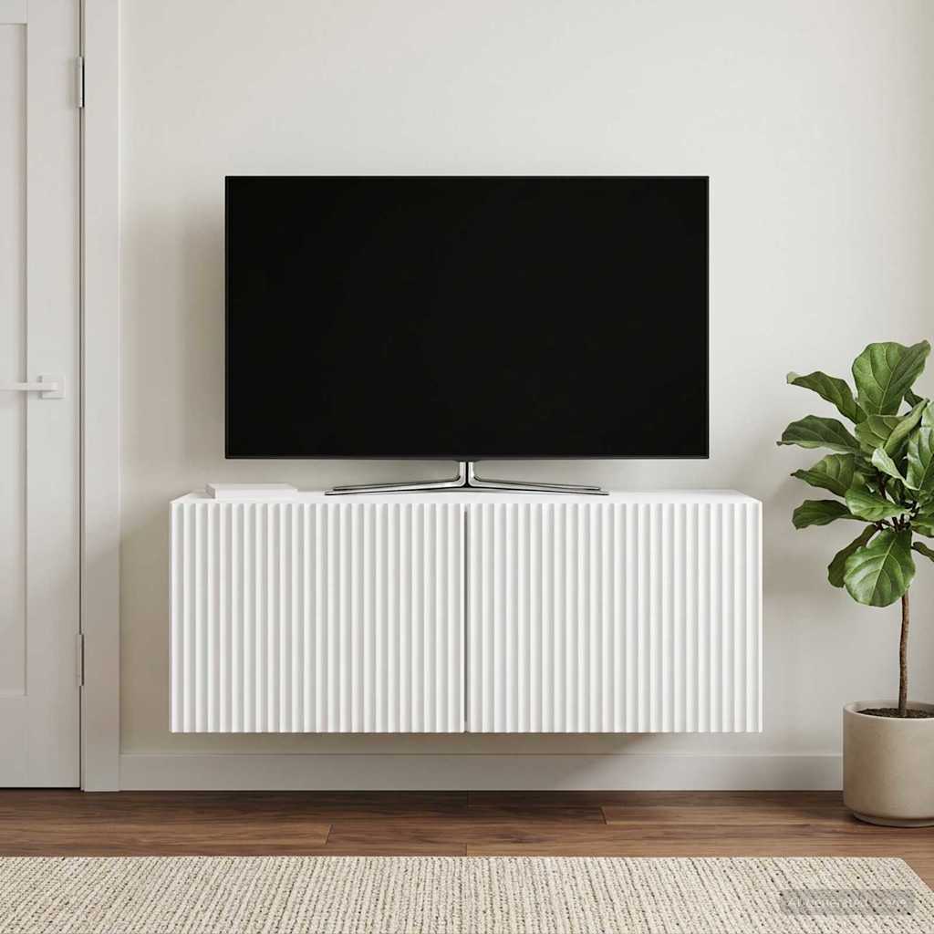 Fali TV szekrény Fehér 78,5 x 31 x 30 cm Szerelt Fa