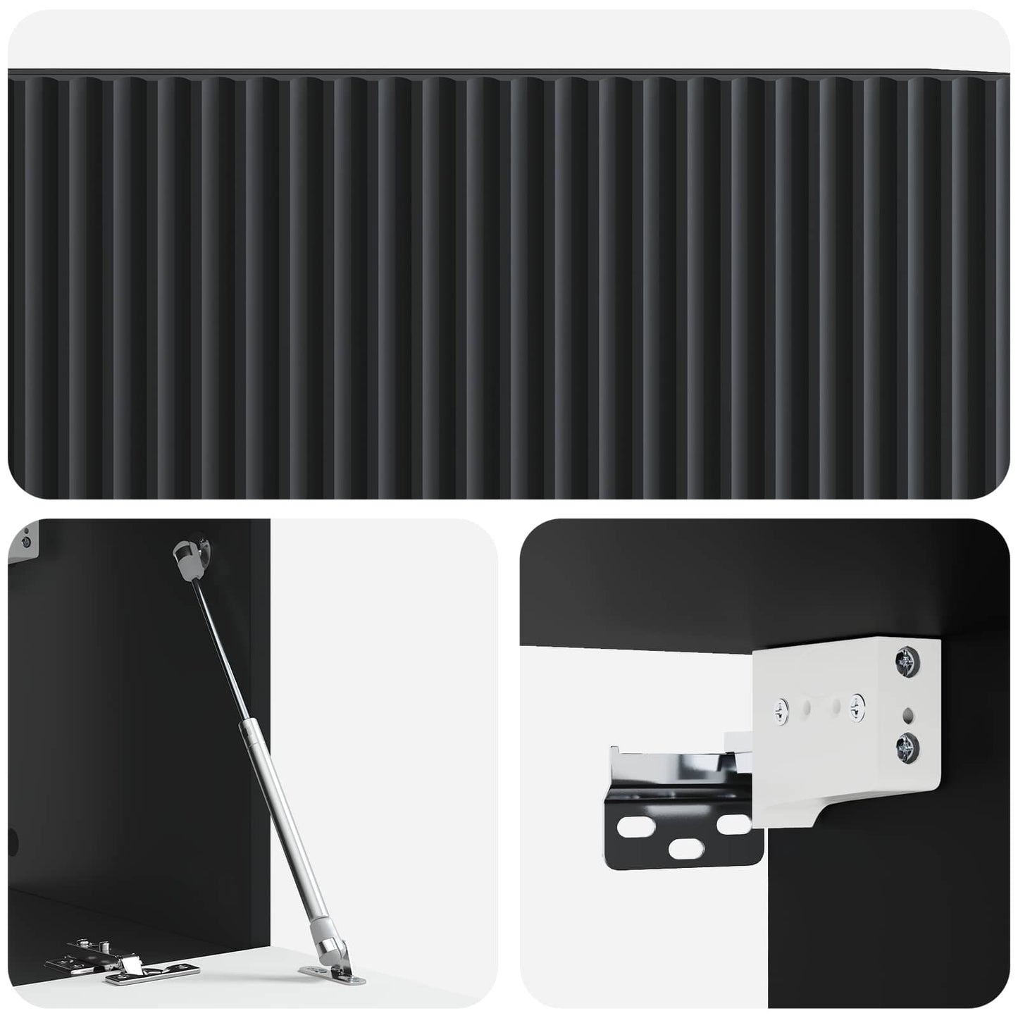 Fali TV szekrény Fekete 78,5 x 31 x 30 cm Szerelt Fa