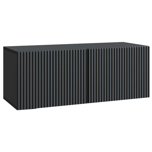 Fali TV szekrény Fekete 78,5 x 31 x 30 cm Szerelt Fa