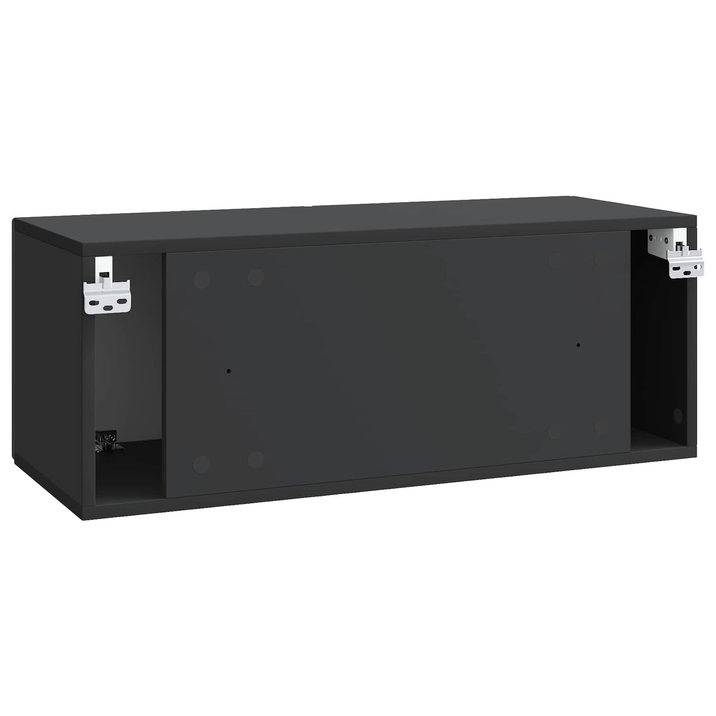 Fali TV szekrény Fekete 78,5 x 31 x 30 cm Szerelt Fa