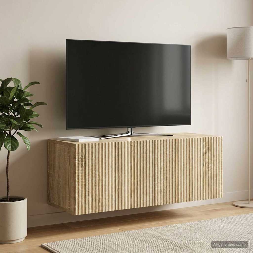 Fali TV szekrény Sonoma Tölgy 78,5 x 31 x 30 cm Szerelt Fa
