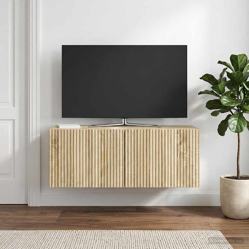 Fali TV szekrény Sonoma Tölgy 78,5 x 31 x 30 cm Szerelt Fa