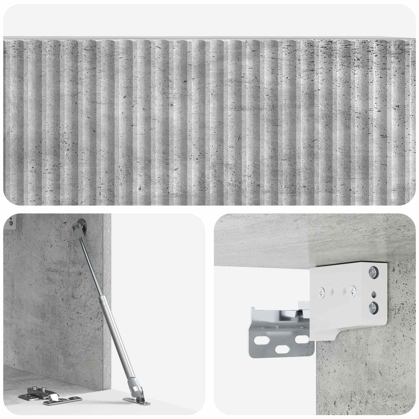 Fali TV szekrény Betonszürke 78,5 x 31 x 30 cm Szerelt Fa
