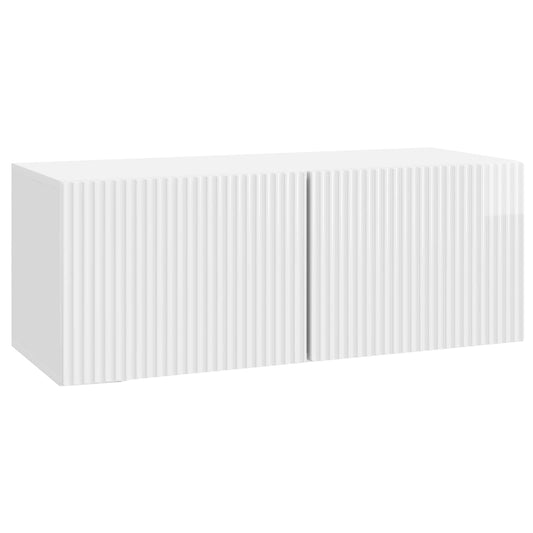 Fali TV szekrény Magasfényű Fehér 78,5 x 31 x 30 cm Szerelt Fa