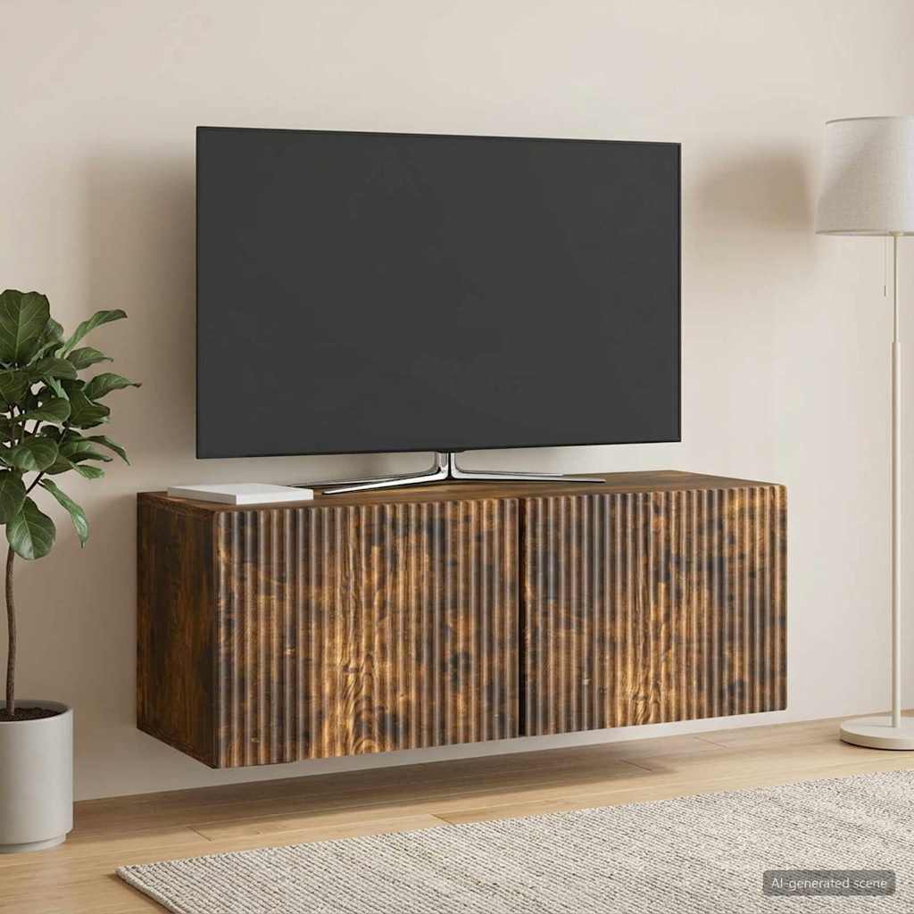 Fali TV szekrény Füstös Tölgy 78,5 x 31 x 30 cm Szerelt Fa
