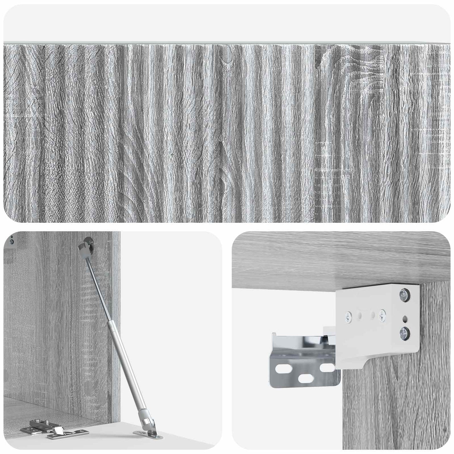 Fali TV szekrény Szürke Sonoma 78,5 x 31 x 30 cm Szerelt Fa