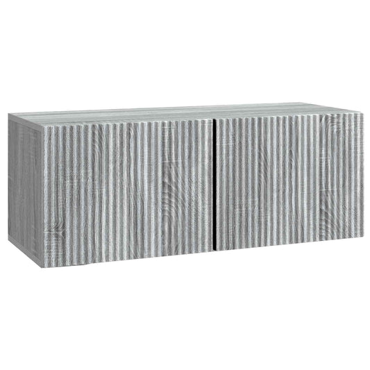 Fali TV szekrény Szürke Sonoma 78,5 x 31 x 30 cm Szerelt Fa