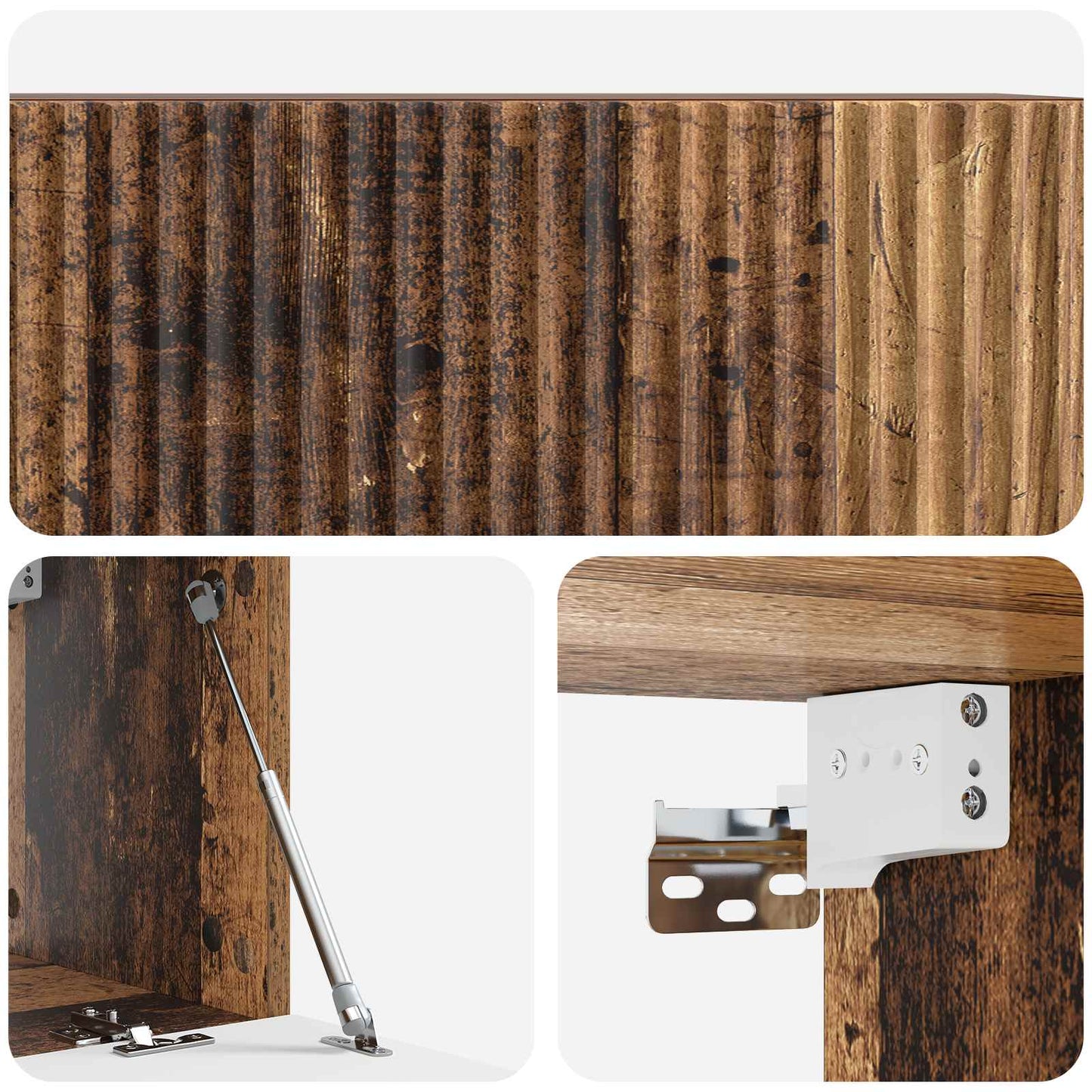 Fali TV szekrény Antik Fa 78,5 x 31 x 30 cm Szerelt Fa