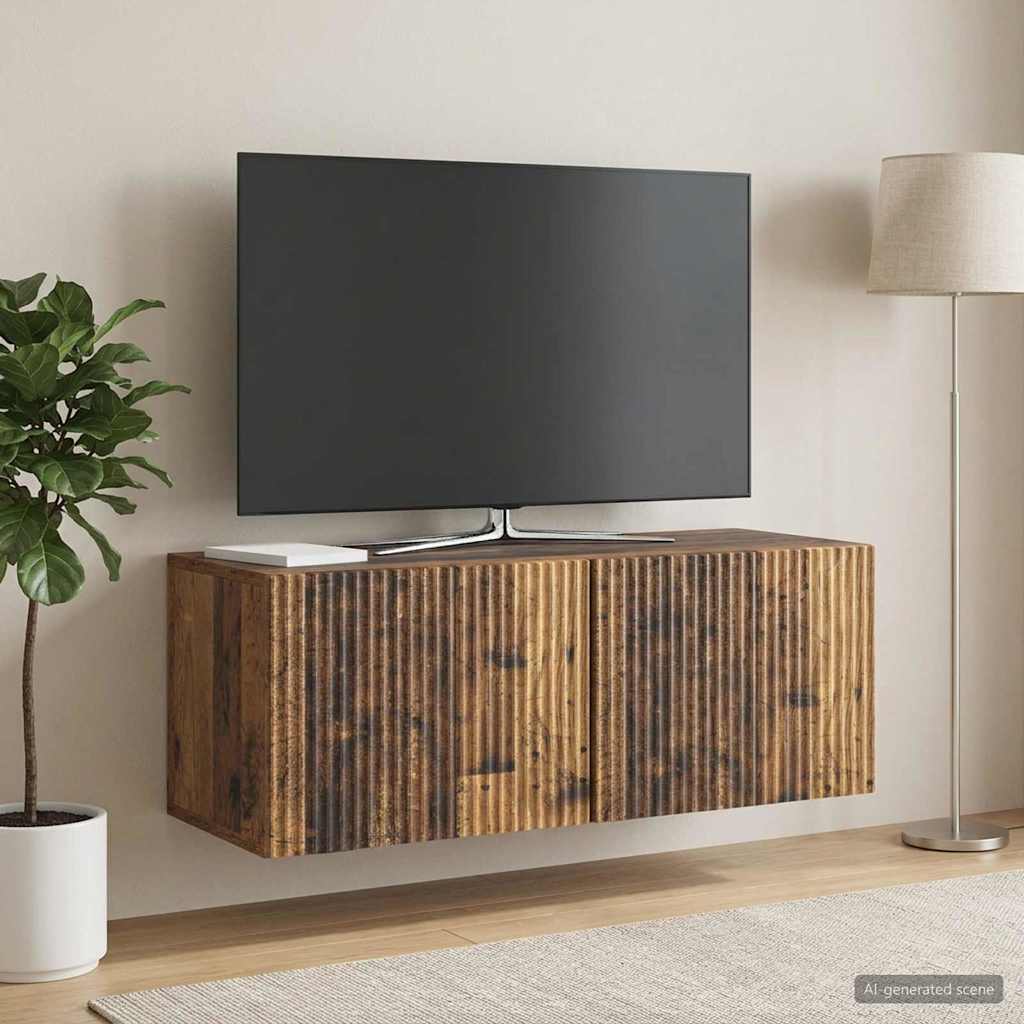 Fali TV szekrény Antik Fa 78,5 x 31 x 30 cm Szerelt Fa