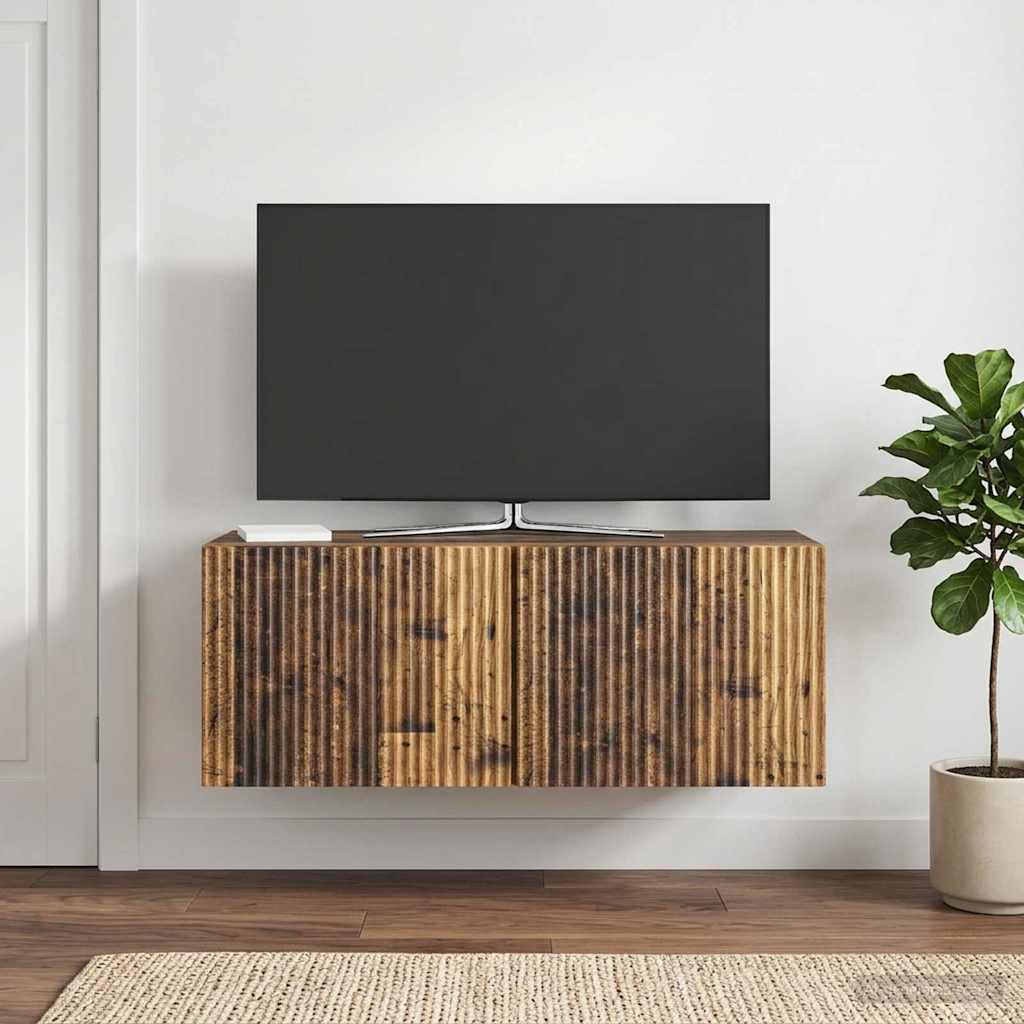 Fali TV szekrény Antik Fa 78,5 x 31 x 30 cm Szerelt Fa
