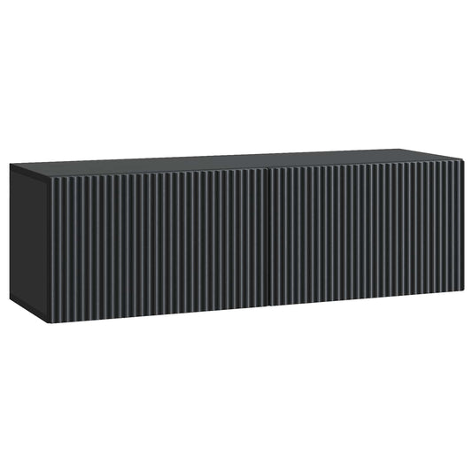 Fali TV szekrény Fekete 98 x 31 x 30 cm Szerelt Fa