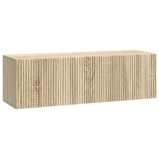 Fali TV szekrény Sonoma Tölgy 98 x 31 x 30 cm Szerelt Fa