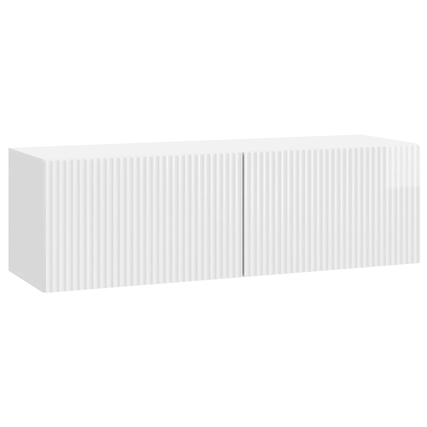 Fali TV szekrény Magasfényű Fehér 98 x 31 x 30 cm Szerelt Fa