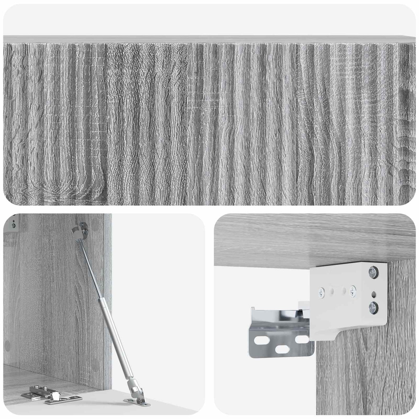 Fali TV szekrény Szürke Sonoma 98 x 31 x 30 cm Szerelt Fa