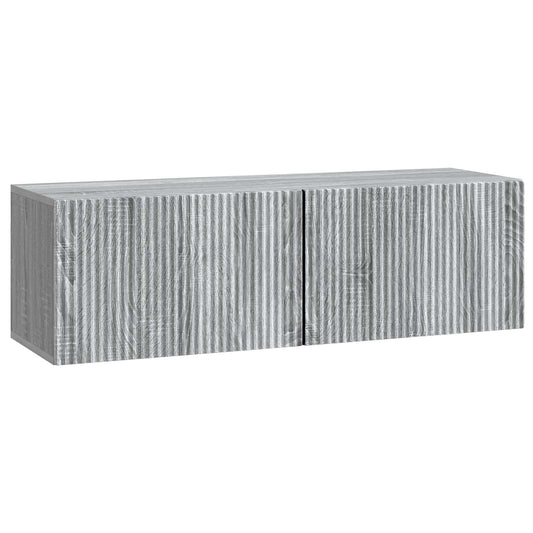 Fali TV szekrény Szürke Sonoma 98 x 31 x 30 cm Szerelt Fa