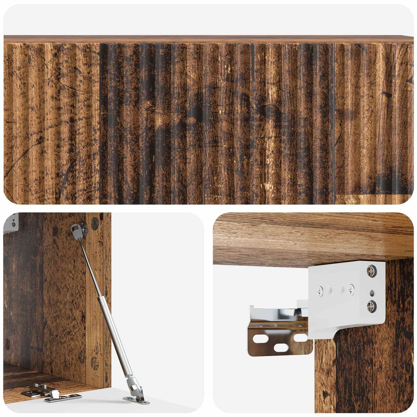 Fali TV szekrény Antik Fa 98 x 31 x 30 cm Szerelt Fa