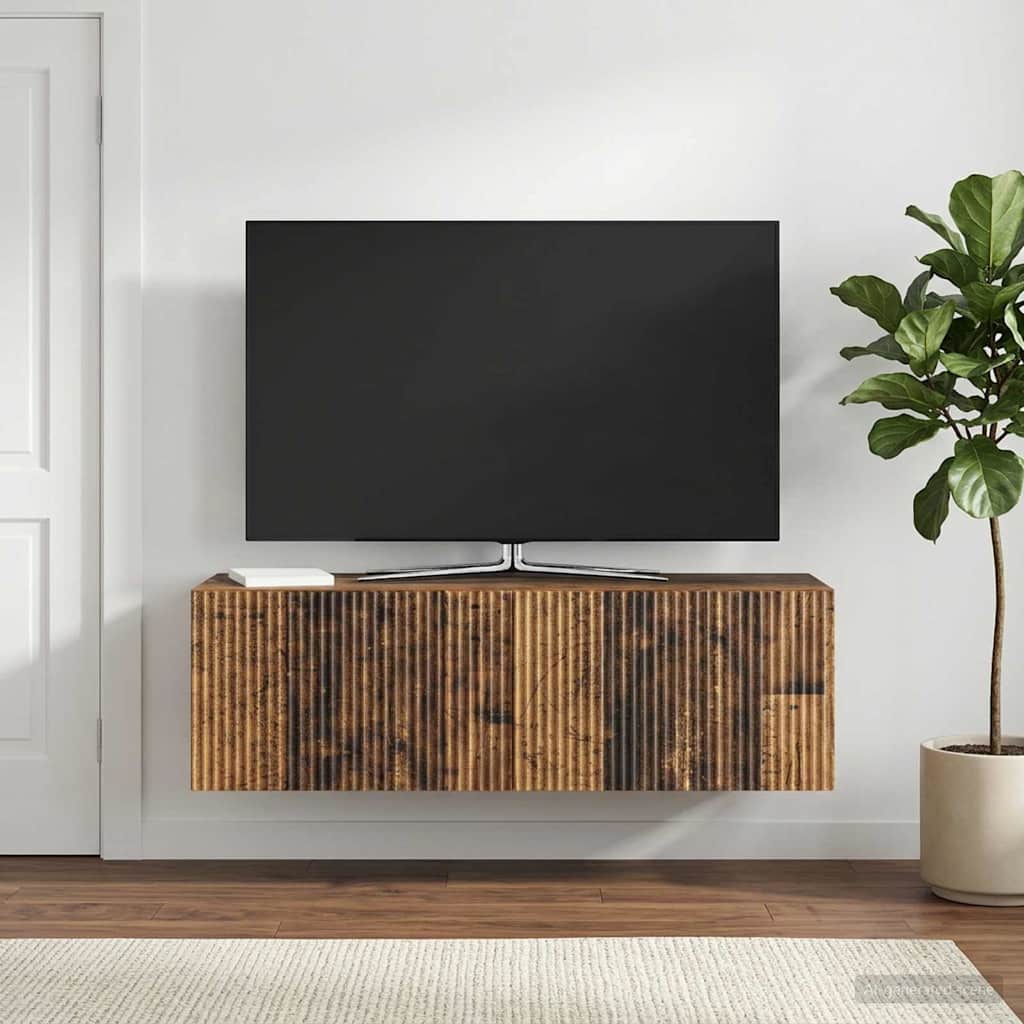 Fali TV szekrény Antik Fa 98 x 31 x 30 cm Szerelt Fa