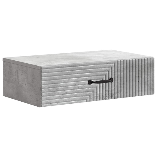 Fali oldaltábla Betonszürke 59 x 34,5 x 17 cm Szerelt Fa