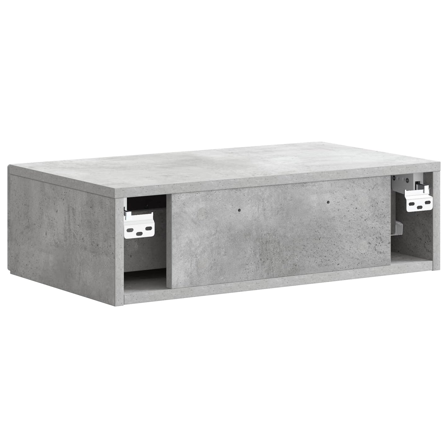 Fali oldaltábla Betonszürke 59 x 34,5 x 17 cm Szerelt Fa