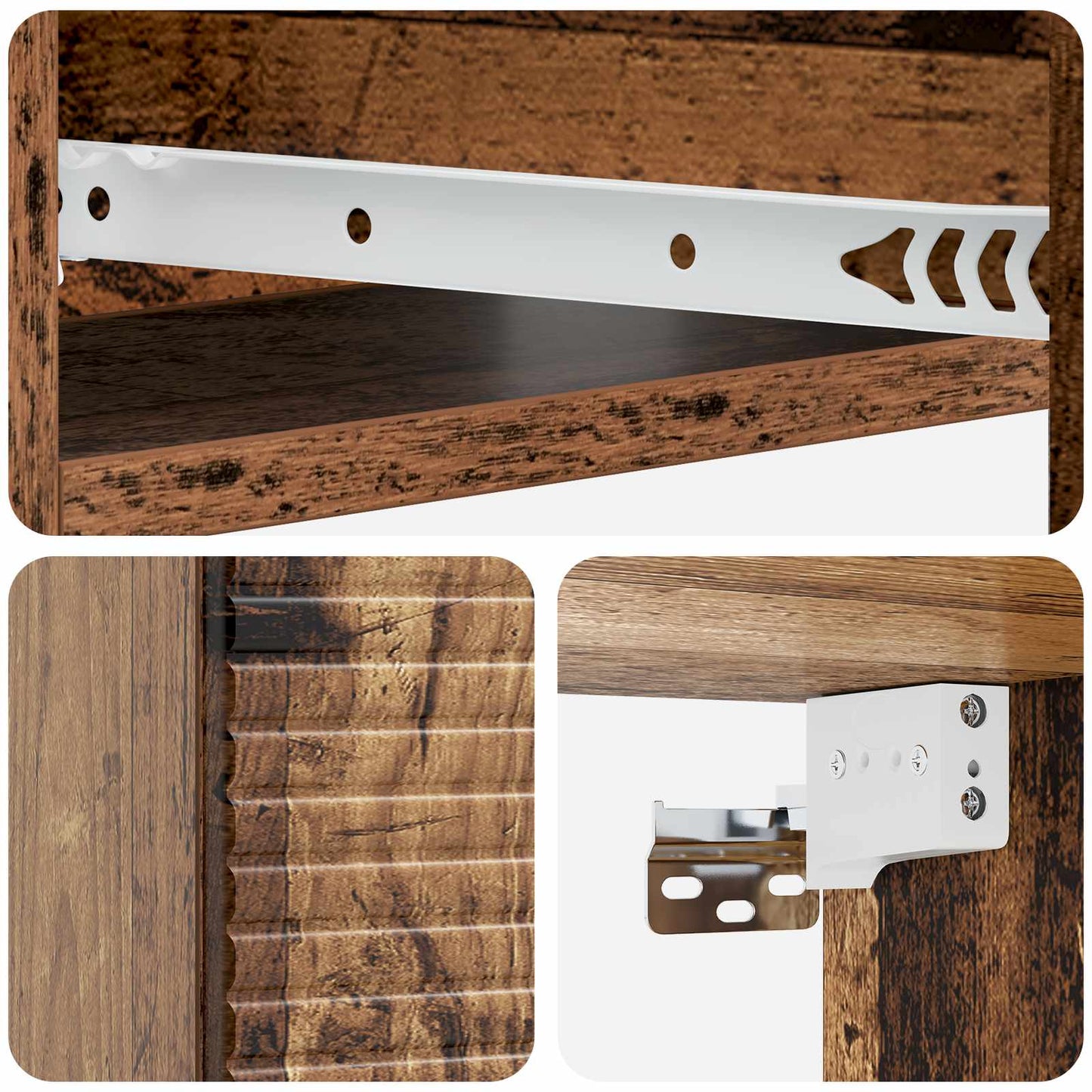 Fali oldaltábla Antik Fa 59 x 34,5 x 17 cm Szerelt Fa