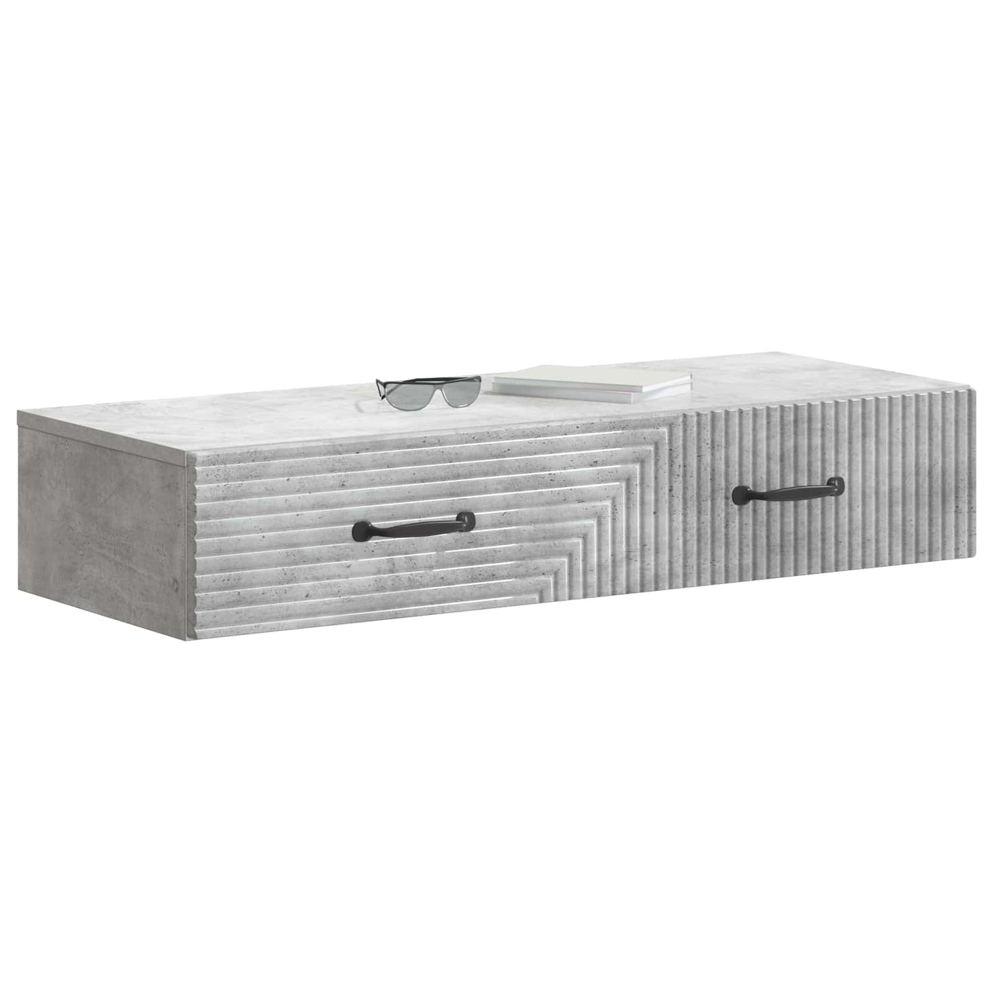 Fali oldaltábla Betonszürke 87,5 x 34,5 x 17 cm Szerelt Fa