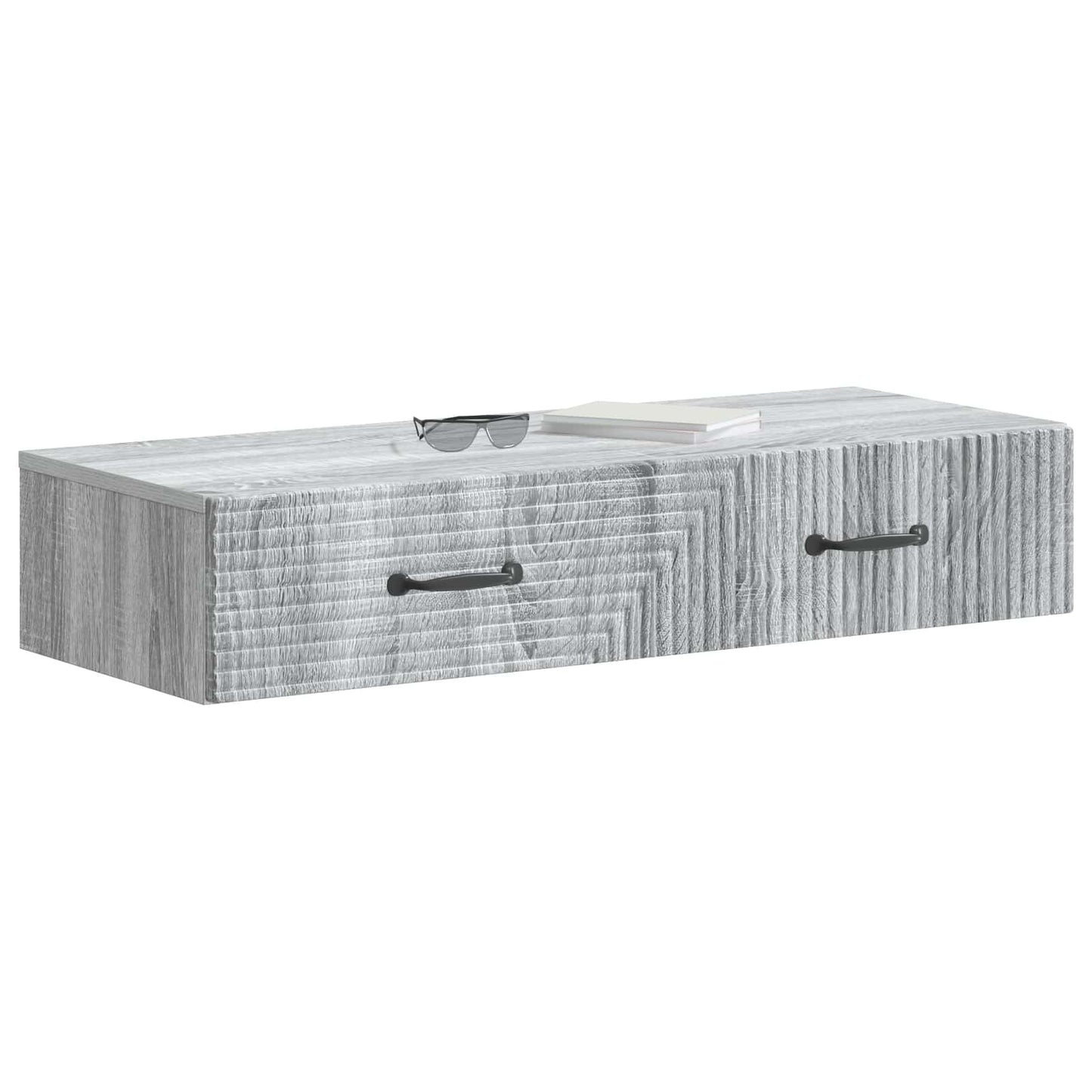 Fali oldaltábla Szürke Sonoma 87,5 x 34,5 x 17 cm Szerelt Fa
