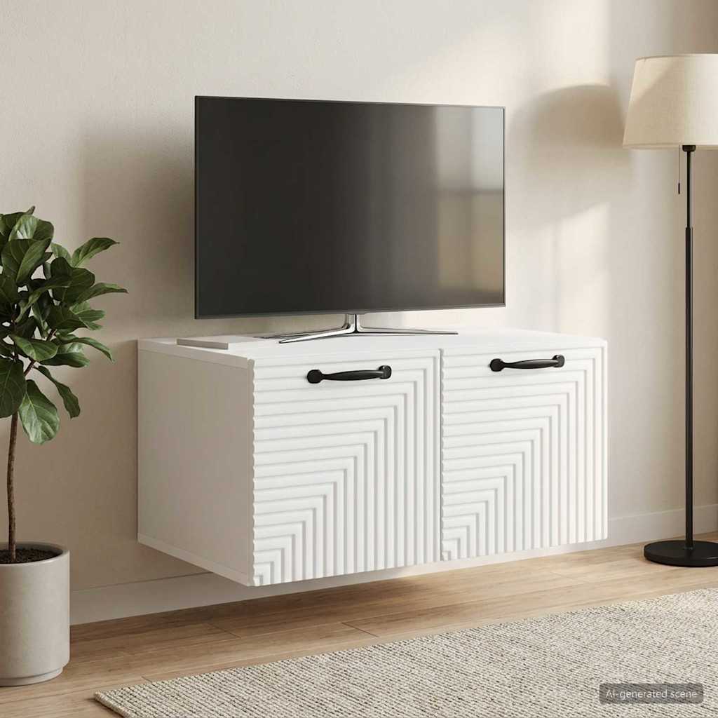 Fali TV szekrény Fehér 59,5 x 41 x 30 cm Szerelt Fa