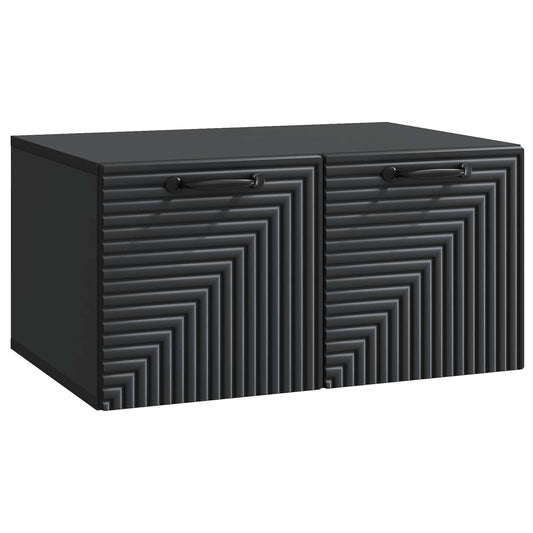 Fali TV szekrény Fekete 59,5 x 41 x 30 cm Szerelt Fa