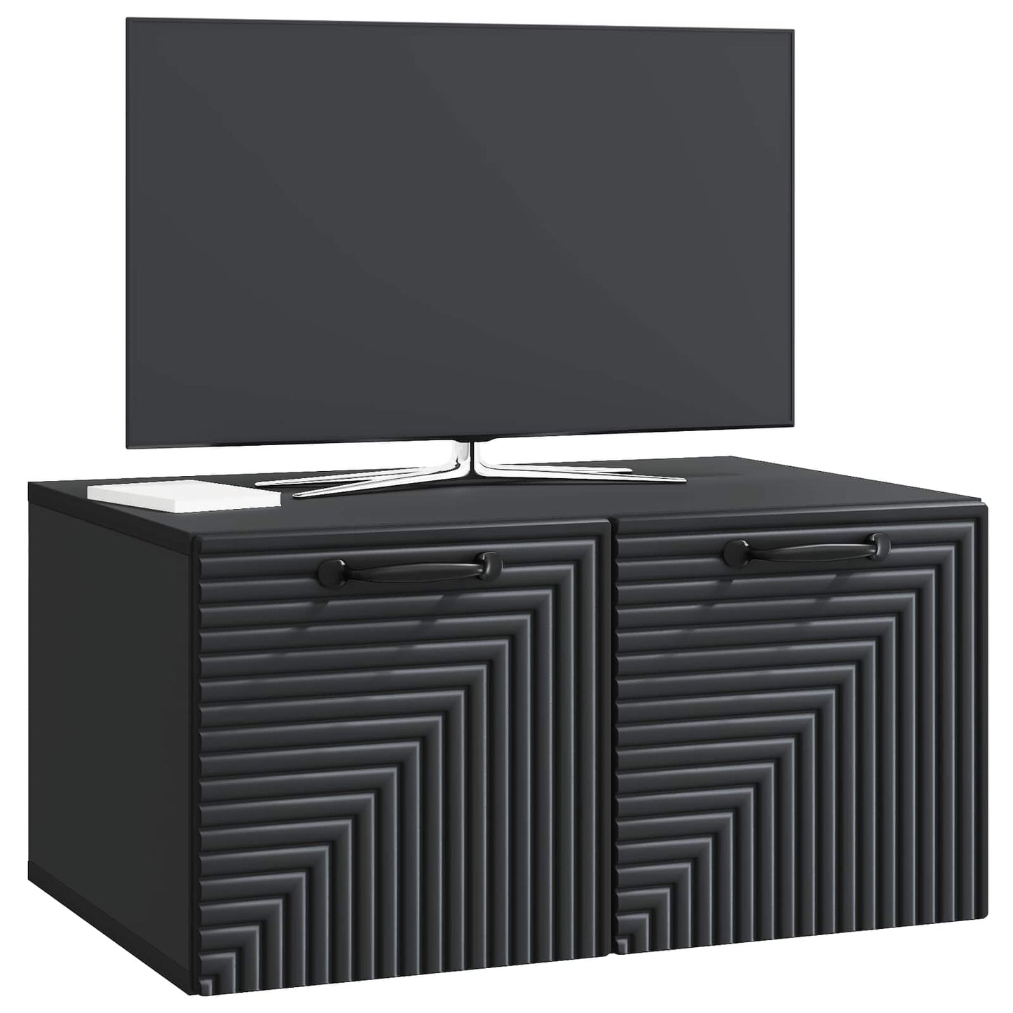 Fali TV szekrény Fekete 59,5 x 41 x 30 cm Szerelt Fa