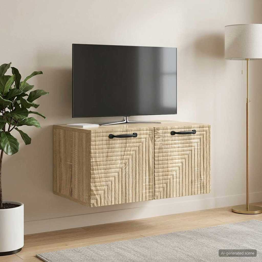 Fali TV szekrény Sonoma Tölgy 59,5 x 41 x 30 cm Szerelt Fa